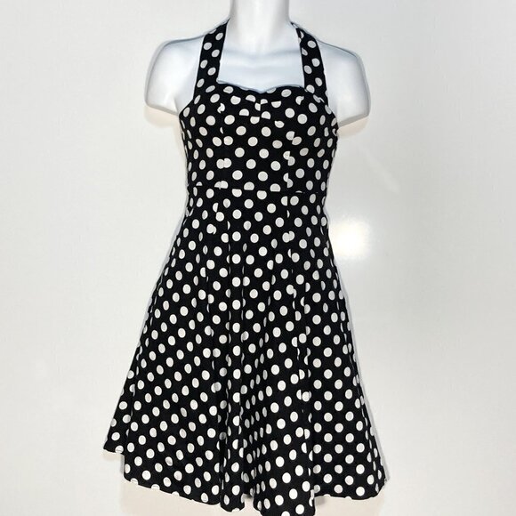 Anni CoCo Dresses & Skirts - Anni CoCo  SZ S black & white polka dot vintage inspired halter dress